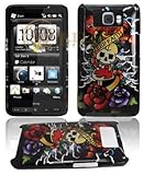 Premium - HTC HD2 Clip On Protex Engraved Koi/Skull Transparent Design Prot ....