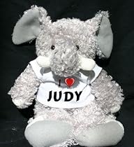 Plush Elephant (Slowpoke) toy with I Love Judy