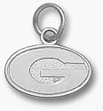 Georgia Bulldogs 5/16" "G" Charm - 10KT White Gold Jewelry