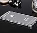 Luxury Diamond Crystal Rhinestone Bling Metal Frame Bumper Case Cover for Iphone 6 (4.7-inch) (Silver)
