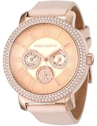 Vince Camuto Womens VC/5144RGPK Swarovski Crystal Accented Multi-Function Rose Gold-Tone Pink Stingray Strap Watch
