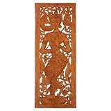 EXP Hand Carved Buddhist Apsaras Dancer Teak Wood Wall Art Decor (Thailand)
