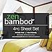 Zen Bamboo Luxury 1500 Series Bed Sheets - Eco-Friendly, Hypoallergenic and Wrinkle Resistant Rayon Derived from Bamboo - 4-Piece - California King - White
