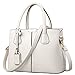 FiveloveTwo Women Classy Shoulder Crpssbody Satchel Handbags Totes Clutch Purse Top-handle PU Leather Bag Beige