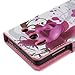 Einzige Slim-Fit Premium leather Case for Huawei Ascend Y300 with Premium Universal Stylus/Pen (Purple flower)