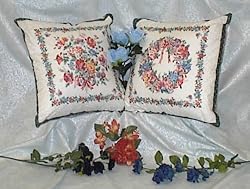Green and Peach Floral 16" Throw Pillow Set