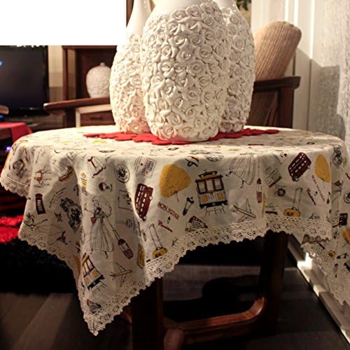 Fresh and hand-drawn cartoons table cloth/ the texture of American cotton/ linen table cloth and lace printing and dyeing cloth-A 140x220cm(55x87inch)