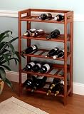 Winsome 94521 Walnut Beechwood WINE RACK 25BTL FOLDING/STACKABLE