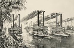 Champions of the Mississippi, by Currier & Ives, 1866 - 16x20-inch - Fine-Art-Quality Photographic Print of an Image from the Library of Congress Collection