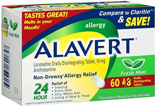 Alavert 24-Hour Non-Drowsy Allergy Relief (60-Count Fresh Mint Flavor Orally Disintegrating Tablets) by Alavert
