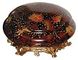 Monarch Butterfly design, round porcelain box - hand painted