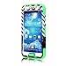 Galaxy S4 Case, Tradekmk(TM) Latest Fashion Hot Sale Hybrid Three-in-one Durable Bumper Hard Soft Combo Back Case Cover Protector[Anchor+Waves+Starry Sky] Compatible with Samsung Galaxy S4 i9500[+Stylus+Screen Protector+Cleaning Cloth]-(Green)