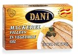"MACKAREL" (In Oil) "SPAIN", Mackrel Fillets in Oil Packaged in Easy Open Metal Can, 115g. "Dani"