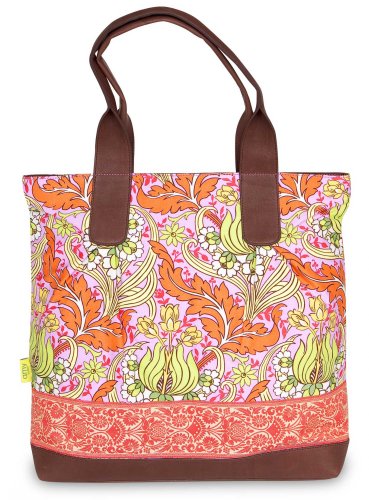 Amy Butler Cara Tote,Temple Tulips Tangerine,one size