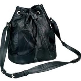 Embassy Black Italian Stone Design Genuine Leather Shoulder Bag