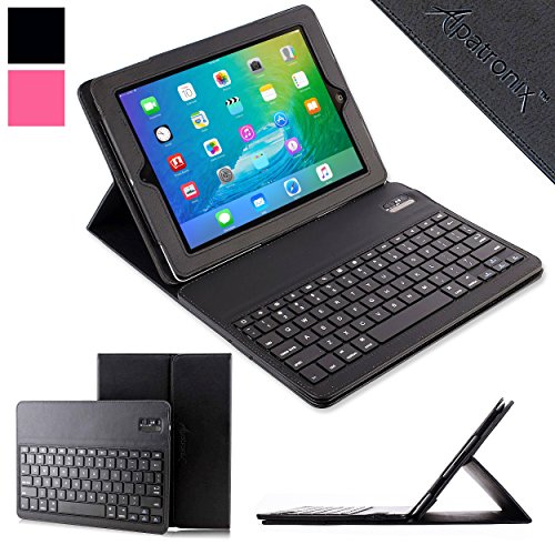 iPad Air/iPad Pro 9.7 Keyboard + Leather Case, Alpatronix [KX130] Bluetooth iPad Air, iPad Pro 9.7" Keyboard Case for iPad Air 1/2 & iPad Pro 9.7 inch with Removable Wireless Keyboard & Built-in Tablet Stand for all iPad Air Models & NEW iPad Pro 9.7