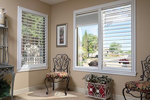 Interior Plantation Style Shutters, White, 24-25 7/8" W x 35 7/8 - 36 3/4" H