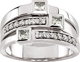 14 Karat White Gold Moissanite & Diamond Ring