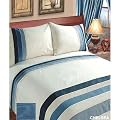 Blue Chelsea Duvet Cover and Pillow Case Embroidery Bedding Set (200 Thread Count)