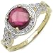 2.40 Carat 14K Yellow Gold Plated Sterling Silver Genuine Ruby Ring