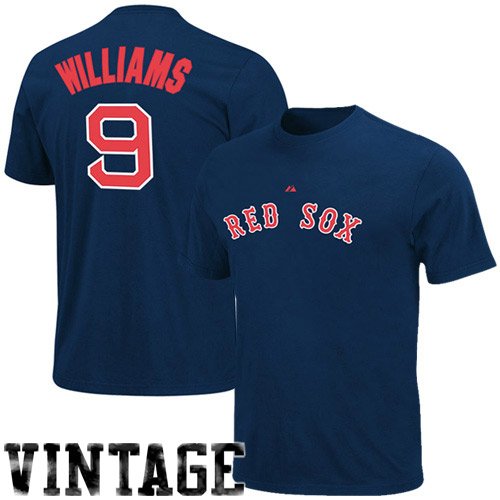 MLB Boston Red Sox Ted Williams 1969 Coop Cooperstown Vintage Pro Applique Name & Number Tee, Large