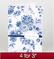 Blue Floral Get Well Card