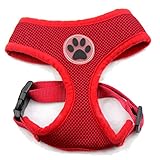 BINGPET BB5001 Soft Mesh Dog Harness Pet Walking Vest Puppy Padded harnesses Adjustable , Red Medium