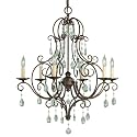 Murray Feiss F1902/6MBZ Chateau Six-Light Chandelier, Mocha Bronze with Prismatic Glass Crystals