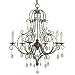 Murray Feiss F1902/6MBZ Chateau 6-Light Chandelier, Mocha Bronze with Prismatic Glass Crystals