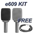 Sennheiser e609 Silver Dynamic Guitar Microphone + Whirlwind 20' XLR Cable