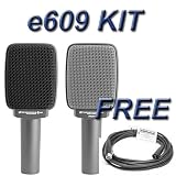 Sennheiser e609 Silver Dynamic Guitar Microphone + FREE Whirlwind 20' XLR Cable + FREE Unique Squared Vinyl Stickers