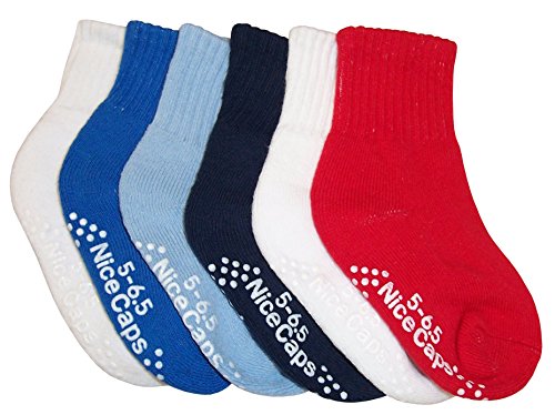 N'Ice Caps Little And Big Boys 6 Pack Crew Socks Cotton/Spandex Assortment