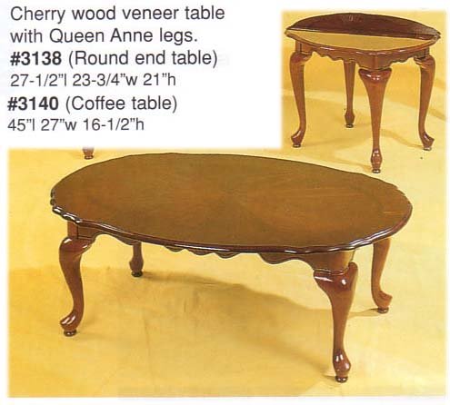 CHERRY WOOD 3 PC ANNE LEGS.