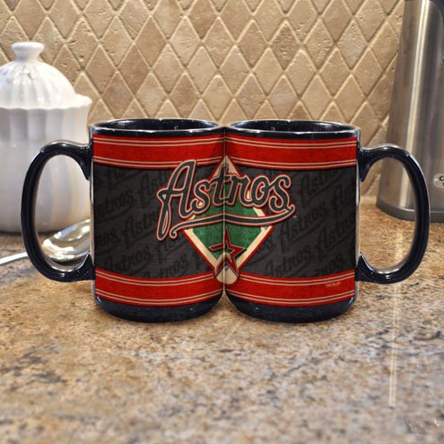 MLB Houston Astros 15-Ounce Black Felt Mug (2 Pack)