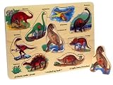 Wooden Dinosaurs 9-piece Peg Puzzle