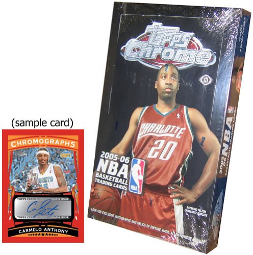 2005 06 Topps Chrome Basketball Cards Unopened Hobby Box (24 packs/box, 4 cards/pack, 1 bonus X-Fractor BoxTopper)