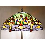 Green Dragonfly Design Tiffany Style Stained Glass Floor Lamp Lamps .