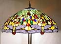 Dragonfly Stained Glass Tiffany Style Floor Lamp.