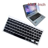 Premium Black Soft Silicone Keyboard Skin Cover + 13.3 inch Clear screen Protector for Apple Macbook/Air 13.3 inch Laptop