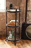 3-Tier Glass and Metal Bicycle Table