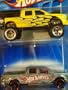 Hot Wheels Dodge Ram 1500 4x4 Yellow With Flames - '09 Ford F-150 Pick Up Truck FTE Scale 1:64