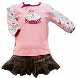 from Bright Bots Bright Bots Baby Girl Pretty Cord Skirt with Elasticated Adjustable Waist and Longsleeve Top 2 Piece Set size 6-12 months - Beige Brown