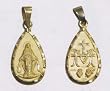 Lady Grace 10KT Gold Baptism Medal, 14 mm, with 14KT Gold Chain, in Deluxe Gift Box
