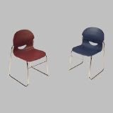 VIR264617950 IQ Plastic Stackers, 21x20-5/8x31-7/8, Wine/Chrome Frame