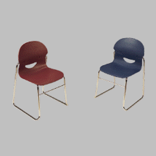 VIR264617950 IQ Plastic Stackers, 21x20-5/8x31-7/8, Wine/Chrome Frame