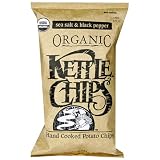 Kettle Organic Potato Chips Sea Salt & Black Pepper, 5-Ounce Bags (Pack of 15)