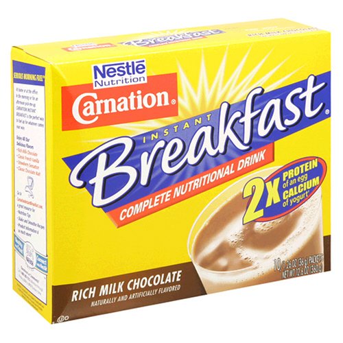 Carnation Instant Breakfast, Rich Milk Chocolate, 10-Count Boxes (Pack of 3)
