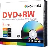 Polaroid PRDVDPRW05J DVD+RW 4.7GB 120-Minute 4x Rewritable DVD Disc, 5-Pack Slim Case