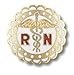 Prestige Medical Emblem Pin, RN (Round Sculptured Edge)