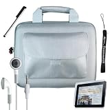 Premium anti-slip high quality Hard Nylon Cube Case with Pocket for Apple iPad 3G tablet / Wifi model 16GB, 32GB, 64GB. Apple iPad Accessories+ Includes a 4-inch eBigValue (TM) Determination Hand Strap + Anti-Glare Screen Protector for iPad Tablet ( All Models ) + Premium Quality Metal Stylus Styli for Apple iPad + Fashion Earbud Headset Headphones 3.5mm In-Ear Stereo ( White )